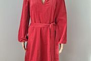 Boden red fine cord dress size UK 12