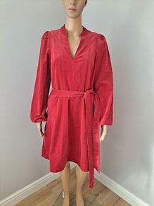 Boden red fine cord dress size UK 12