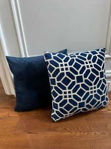 Paul Costello Navy cushion & Geometric Navy Cushion