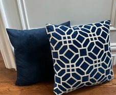 Paul Costello Navy cushion & Geometric Navy Cushion