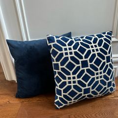 Paul Costello Navy cushion & Geometric Navy Cushion