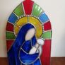 Madonna & Child Stained Glass Candle Holder Image 4