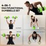 20kg Four-In-One Adjustable Weight Dumbbells Set, Barbell, Kettlebell, Push Up Stand - Green Image 4