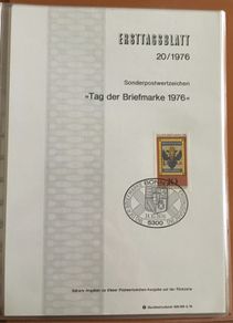 1976 Deutsche Bundespost (Germany) First Day Cover pages (23) in Lindner Album