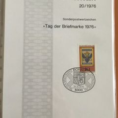 1976 Deutsche Bundespost (Germany) First Day Cover pages (23) in Lindner Album