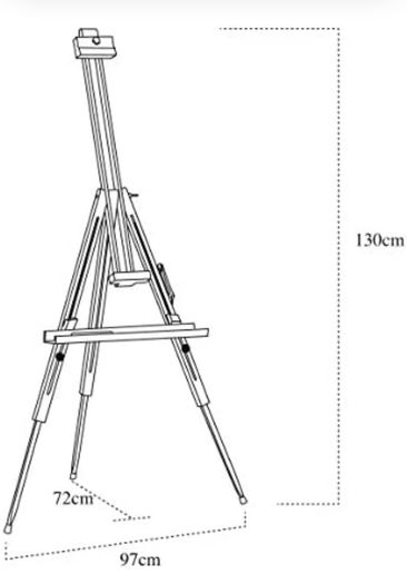 Wooden Easel/Tripod Artist Field Easel Portable - Beech Wood Studio Easel Foldable - Max Height up to 191cm - Drawing, Painting, Storefront (FREE POSTAGE)