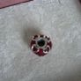 Pandora frosted red murano glass/hearts charm,very good condition hallmarked Image 3
