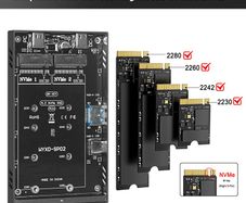 Dual Bay M.2 NVMe SSD Enclosure USB 3.2 Gen2 10Gbps Type-C