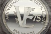 Tristan da Cunha 2020 Silver Proof 5 Pounds The 75th Anniversary of VE Day in Original Holder with COA