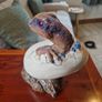 Rare Vintage 1993 Windstone Editions Dinosaur Hatching Velociraptor Egg Image 3