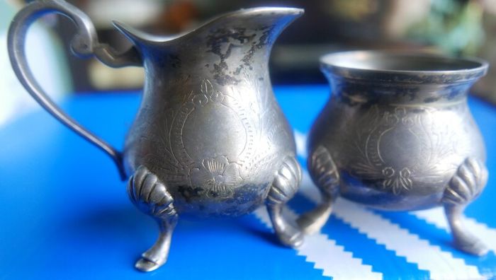 Vintage Silverplate Creamer And Sugar Bowl