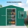 8 x 6ft Galvanised Steel Shed, with Double Door Image 5