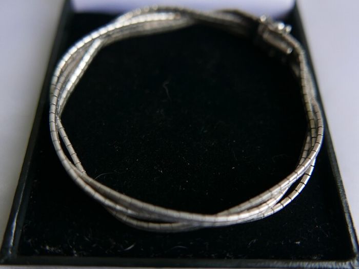 Vintage Bracelet Sterling Silver 925- stamped, clasp with safety catch, probably from the 70s, length 7,5" - 14,42g