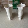 Vintage Pair Belleek China Cornucopia Spill Vase Image 7
