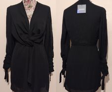 missguided slit sleeve knot front wrap dress  NEW WITH TAGS