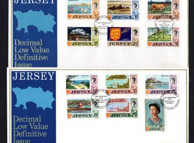 1970 Jersey Pair of Low Value (1/2p to 9p) Definitive Issue First Day Cover (FDC)