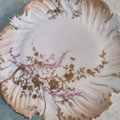 VERY Rare find  Antique Pretty Rare L S & S Limoges Pink and Gold Floral Hand Painted Porcelain