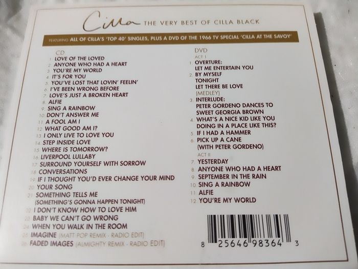 Brand New The Very Best of Cilla Black Cd&Dvd