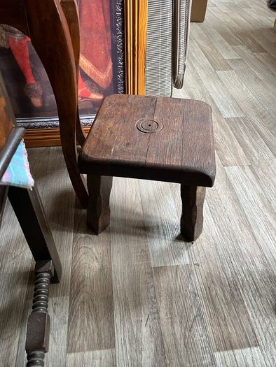 Solid wood stool