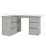 Corner Desk Concrete Grey 145x100x76 cm Chipboard Image 2