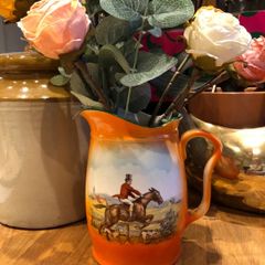 Vintage Ditmar Urbach Czech Hunt Scene 6" Master Pitcher Jug 1930s