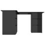 Corner Desk High Gloss Black 145x100x76 cm Chipboard Image 4