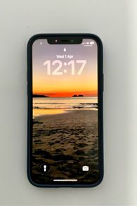 iPhone 12, Navy Blue, Unlocked, Spigen case