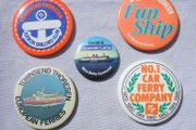 CAR FERRY button badges x 5 different types (1980's)