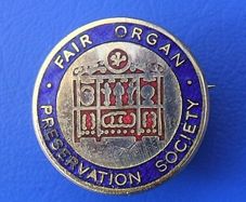 FAIR ORGAN PRESERVATION SOCIETY (fairground organs) - a vintage membership badge (c.1970's). A scarce badge.