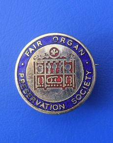 FAIR ORGAN PRESERVATION SOCIETY (fairground organs) - a vintage membership badge (c.1970's). A scarce badge.