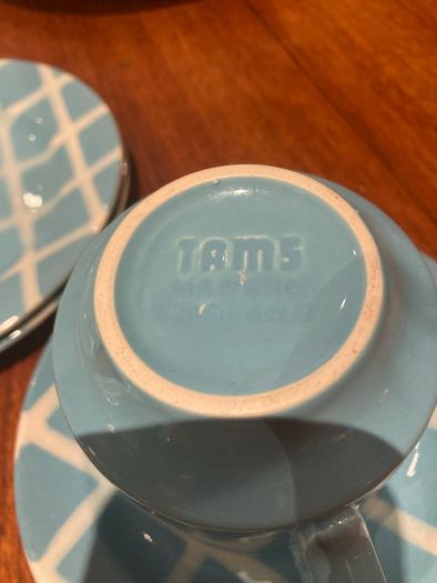 John Tams Vintage 1960's Cups, Checked Saucers and Side Plates ( 6 pieces altogether)