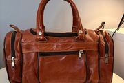 Stunning vintage leather Boston bag in Cognac Leather