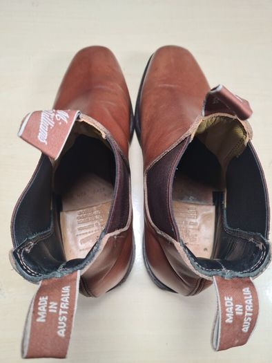 Mens Rm Williams Comfort Craftsman Chelsea Boots Dark Tan Size Uk 8 H Wide Foot