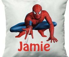 spiderman cushion cover with chosen name