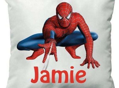 spiderman cushion cover with chosen name