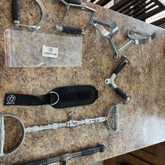 Gym Cable Machine Attachments, Commercial Grade Solid Pieces, Great Addition To Cable Gym Set!!