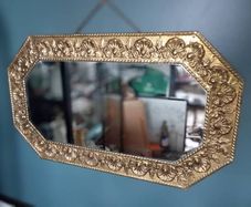 vintage octagonal bevelled wall mirror