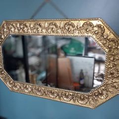 vintage octagonal bevelled wall mirror