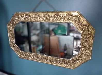 vintage octagonal bevelled wall mirror
