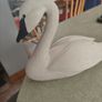Vintage Folk Art Solid Wood Swan Figure Hand Carved & Painted with Glass Eyes Image 4