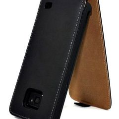 Leather Flip Case Black Inner Brown For SAMSUNG GALAXY S2 S-II i9100 Mobile Phone