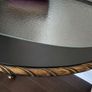 Vintage Black Console Table with Glass Top Image 2