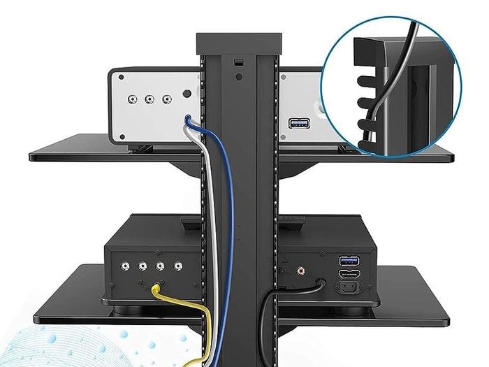 Floating Shelf Wall bracket with Strengthened Tempered Glass for DVD Players/Cable Boxes/Games Consoles/TV Accessories, 2 Shelves, Black (FREE SHIPPING)