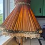 Lamp 1920s Vintage pleated silk shade solid oak base Table lamp Image 2