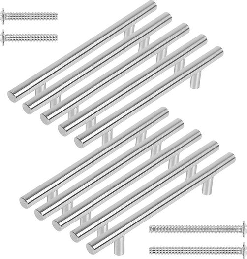 NEW SALE | Premium 10 Pack with 2screws Cabinet Handles - 128mm Stylish Kitchen Cupboard & Wardrobe Door Handles - Perfect for Kitchen Furniture & Home Furniture