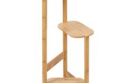 3-Tier Bamboo Plant Stands Indoor, Plant Stand Holder, Corner Plant Shelf, Plant Display Rack for Corner Balcony and Bedroom