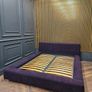 Modern king size bed, purple, bespoke furniture Image 10