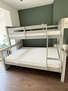 EZ living Lara Grey triple bunk bed with mattresses