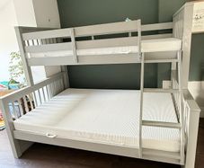 EZ living Lara Grey triple bunk bed with IKEA foam mattresses