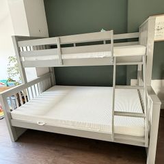 EZ living Lara Grey triple bunk bed with mattresses